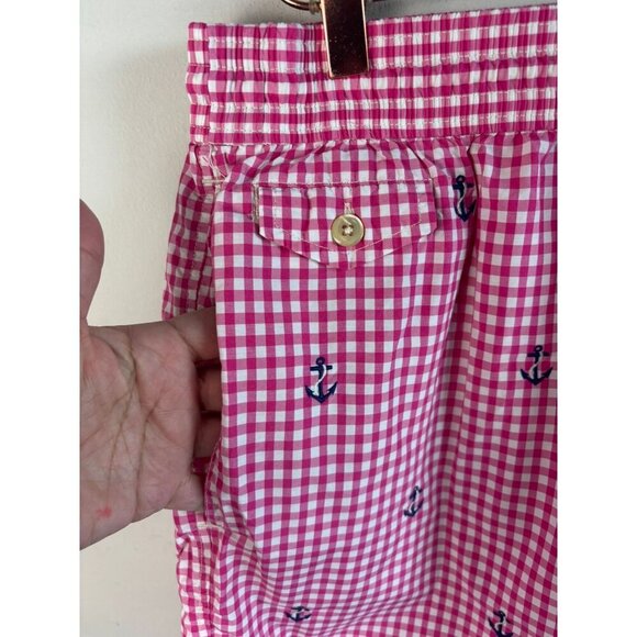 Polo Ralph Lauren Mens Swim Shorts Red Gingham Anchor Print Traveler Size XXL - Picture 3 of 15